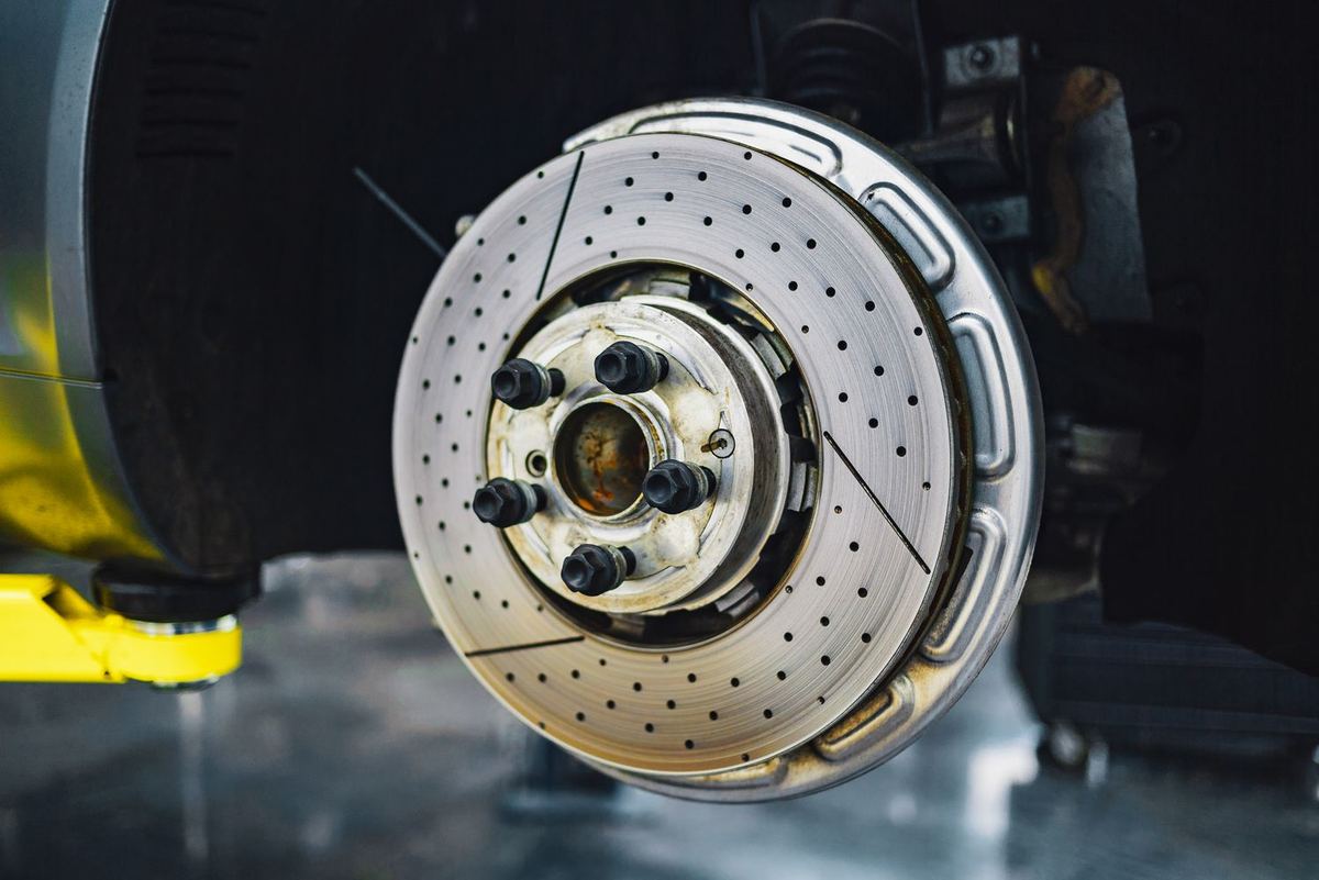 Precision-machined brake rotor detail